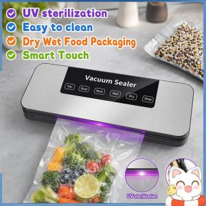 Happy Everyday.me Heavy Duty Vacuum Sealer Machine Dry Wet Food Packaging Sealer Smart Touch Kitchen Tool Fresh Preserver For Sous Vide Home Meal Prep