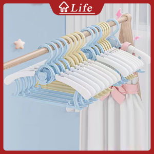 5pcs/lot Plastic Hanger for Kids Clothes Non-slip Retractable Cute Pet Pattern Hanger Portable Hanger for Home Travel