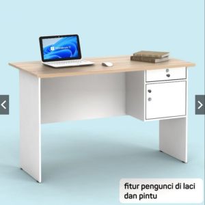 MEJA KANTOR MEJA TULIS MEJA KERJA SETENGAH BIRO 120CM MT120 [PARBUB]