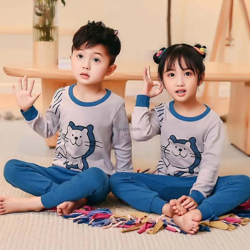 Baby Boys Pajamas Autumn Long Sleeved Children's Clothing Sleepwear Teen  Pajama Cotton Pyjamas Sets For Kids 6 8 10 12 14 Years