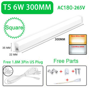 CHENBEN LED T5 Tube Light with Plug Led Tube Bar Warm White/Cold White Full Set Cabinet Lamp 30CM/60CM/90CM Super Bright Wall Lights Energy Saving Ceiling Lamp for Home Living Room Kitchen Office