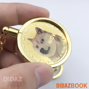 Móc Treo Chìa Khóa xe máy ô tô xe hơi Dogecoin DOGE đẹp sáng kim loại mạ vàng 24k bền bỉ chắc chắn MK01