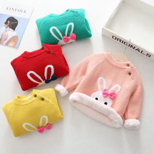 DIIMUU Toddler Baby Clothing Girls Sweaters Kids Winter Fashion Warm Cartoon Tops for 1-6Y