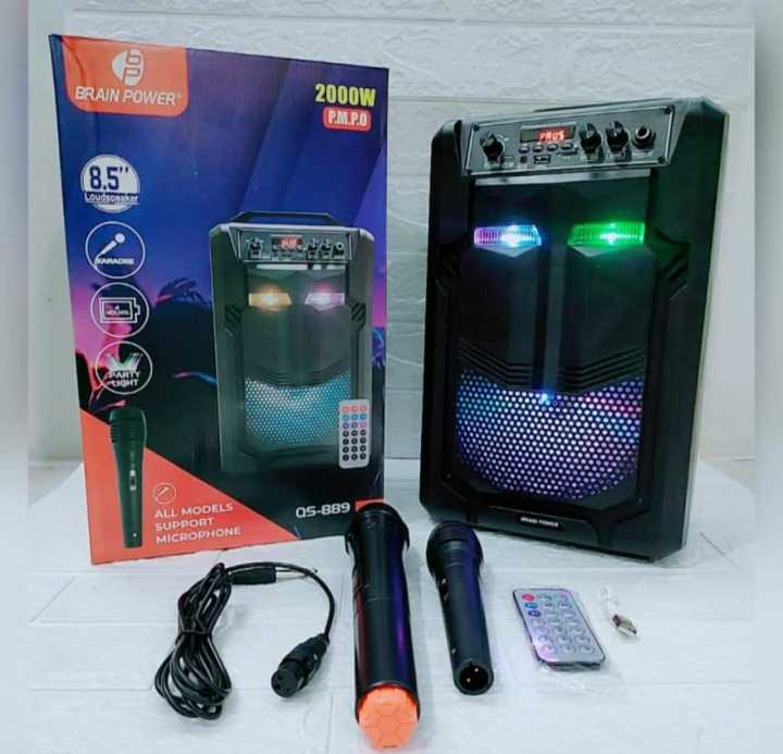 SPEAKER BLUETOOTH QS-889 BONUS MIC KARAOKE WIRELESS SUARA BASS | Lazada ...