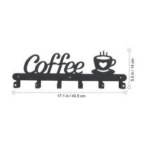1Set Wall Mounted Cup Hook Coffee Mug Rack Metal Organizer Kitchen Holder Multifunctional Storage Drying Rack Hanging Shelf for Home