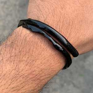 Gelang Akar Bahar Hitam Polos Size Minimalis