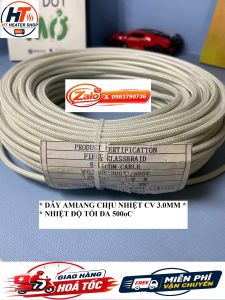 Dây điện chịu nhiệt amiang dây chịu nhiệt độ cao lên tới 500 độ (bán lẻ theo mét)
