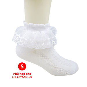 Tất ren công chúa thoáng khí mới cho trẻ em tất khiêu vũ trẻ em thoáng khí tất giữa bắp chân chống trượt cho trẻ em