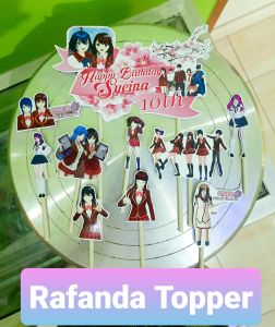 Cake Topper Birthday Sakura School Simulator gratis custom nama