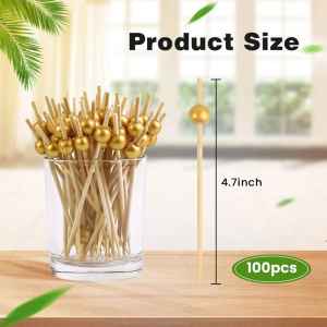 100PCS Handmade Bamboo Sticks for Fruits/Cocktails | Disposable Food Decorative Skewers Kitchen Essentials