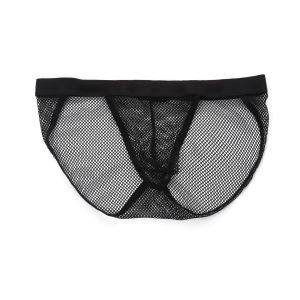 Briefs For Men Mesh High Fork Waist Band Underpants Bulge Pouch Transparent Male Lingerie