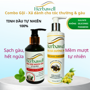Combo Dầu Gội và Dầu Xả dành cho tóc thường & gàu Herbawell