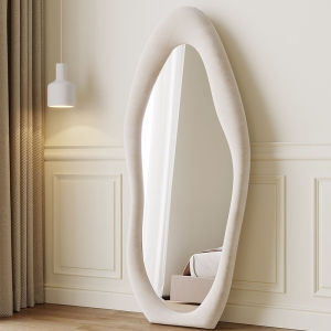 Cream Style Full-Length Mirror Floor Mirror Nordic Full-Length Mirror Wall-Mounted Bedroom Living Room Shaped Clouds Dressing Mirror