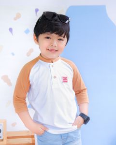 Kaos raglan anak laki laki usia 3-7 tahun little dude