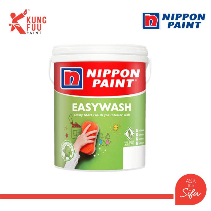 Nippon Paint 1 Litre / 5 Litre / 18 Litre Easy Wash Acrylic Emulsion ...
