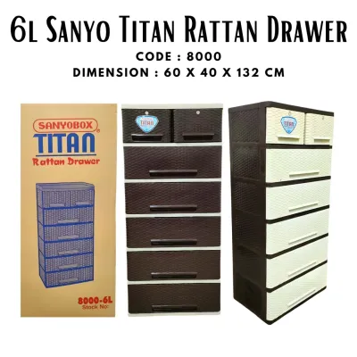 NEW!8000 5L SANYO TITAN RATTAN DRAWER/8000 6L SANYO TITAN RATTAN DRAWER/PLASTIC RATTAN DRAWER/DURABOX/LAGAYAN NG DAMIT/LAGAYAN NG GAMIT/ORGANISER/TITAN DRAWER/SANYO DRAWER #drawer #titandrawer #drawer #durabox #drawer #organiser