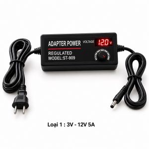 Bộ đổi nguồn điều chỉnh điện áp có led hiển thị 3-12V 60W 5A
