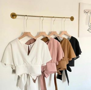 FEMEI OUTER CROP/BOW BACK CARDIE Outerwear Rompi Lengan Pendek Batwing Tali Pita Fashion Remaja Muslim Terlaris