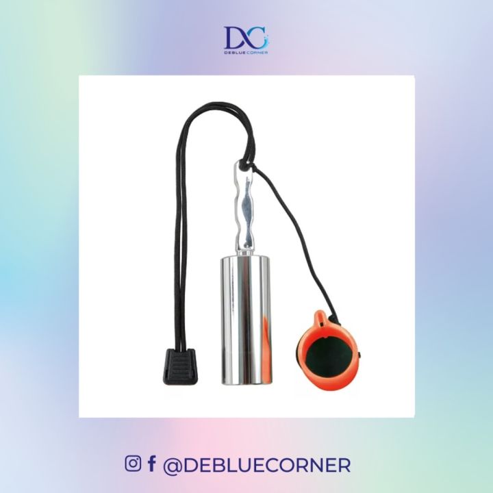 Scuba Diving Shaker Rattle With Magnetic Mute - 6.5 Inch Stainless Steel Underwater Signal Device