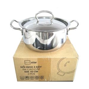 Nồi Fivestar inox 3 đáy 430 đun từ 16/18/20/24cm