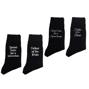 Funny Wedding Socks for Father of the Bride Dad Creative Wedding Gift Black Crew Socks from Daughter Special Walk Socks