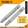 Tolsen 2pcs Philip Screwdriver Bit Set (PH 1 | PH2 | PH3 x 25mm | 50mm) S2 Industrial Steel. 