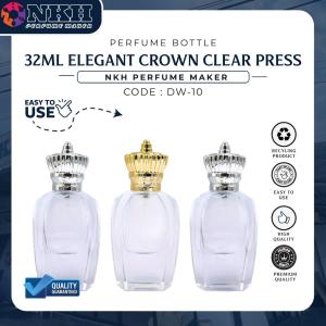 [ 1 PCS ] BOTOL KOSONG MINYAK WANGI 32ML ELEGANT CROWN CLEAR PRESS ( DW-10 )