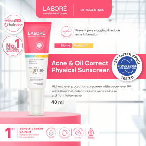 LABORÉ BiomeProtect™ Acne & Oil Correct Physical Sunscreen 40 ml  - Sunscreen - Ringan - Cocok untuk Kulit Berminyak dan Berjerawat - Melindungi dari Sinar UVA & UVB -  Mudah Meresap  - Tidak Ada Whitecast - Skincare Best Seller - Skincare Viral