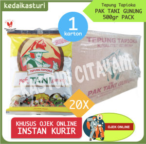 Tepung Tapioka Sagu Cap Pak Tani Gunung Rose Brand 500gr x 1 Karton x 20 Pack Ojek Online Kurir Instan
