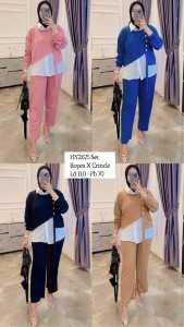 Set ropes knit x crinkle one set blus kekinian setcel wanita terbaru stelan celana panjang terlaris termurah cod
