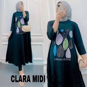Midi Dress Terbaru 2023 CLARA MIDI DRESS COMBED 24S Midi Dress Simple Baju Wanita Oversize
