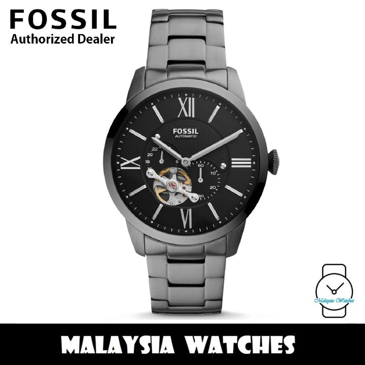 OFFICIAL WARRANTY Fossil ME3172 Townsman Automatic Black Dial Smoke Stainless Steel Men s Watch 2 Years Fossil Warranty Lazada