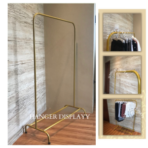 Gawang BAJU GOLD / EMAS PALANG SATU Gawang Baju Besi Gold Minimalis Full Coating Display Model KIA / Jemuran Baju Gold 1 m ( 100 cm ) | gawang baju model gold