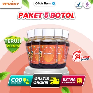 Vitummy Paket 5 Botol Solusi Cacingan & Nafsu Makan Anak - Madu & Ekstrak Pepaya - 150ml