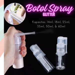 Botol Powder Semprotan Spray Gliter Bubuk Makanan Bedak Tabur Portable Bahan PET Bottle Kosong