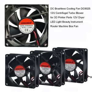 CRUSHES Multistyles DC Brushless Cooling Fan DC8025 12V 808025mm Centrifugal Turbo Blower 12V Dryer LED Light Beauty Instrument