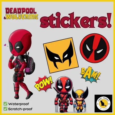 Deadpool & Wolverine Waterproof Stickers Scratch-Proof High-Quality Prints MCU Marvel Comics Design Chibi Cartoons