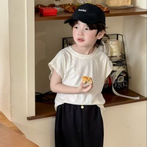 🧒👕🌞 เสื้อกั๊กเด็กผู้ชาย 2025 รุ่นใหม่! แขนกุดลายโปร่ง+สีพื้นสุดฮิต คอกลมแมทช์ง่าย เนื้อผ้าบางเบาซัมเมอร์นี้