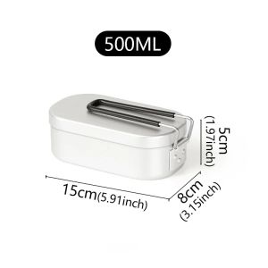 Aluminum Lunch Heatable Japanese Style Bento Camping Mess Cookware Foldable Handles Picnic Cooking Food Bento For Hiking2026