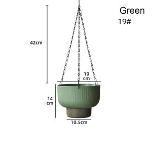 SPARAK Detachable Base Hanging Flower Pots Self Watering White Green Grey Planter High Quality Chain Hooks Plant Flowerpot Hanging Plants