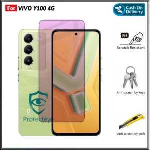 Tempered Glass Vivo Y100 4G Y100 5G Y36 4G S1 S1 Pro Blue Ray Light Resistant Anti Gores Kaca Screen Guard Protector