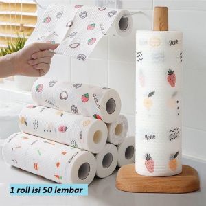 Tisu Roll Gulung Dapur Isi 50 Lembar Lazy Wipes Tisu Penyerap Minyak Serbaguna