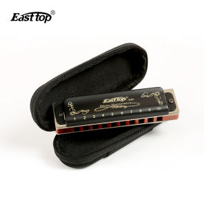 Easttop Harmonica 10 Hole 20 Tone Diatonic Blues Harmonica Mouth Organ with Case Top Grade for Professional Player Beginner Students Children Kids Birthday Gift T008K