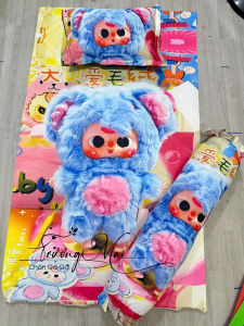 Nệm bé mẫu giáo. nệm bé đi học nệm mouse có khoá kéo thun lạnh 5D Cao cấp 3 món.