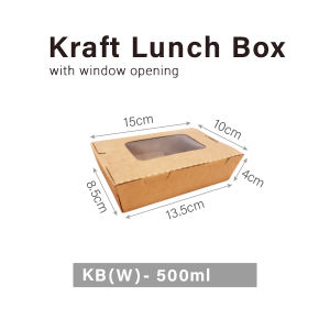 Kraft Window Lunch Box – Eco-Friendly Bulk Pack for Salad/Food Packaging Stackable Design Transparent Window Suitable for Takeaway