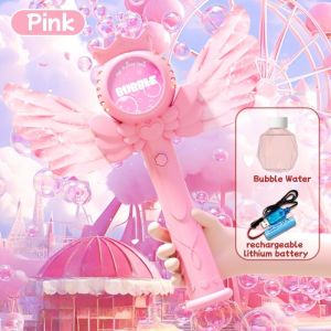 Bubble Toy Bubble Wand Automatic with Light Fairy Magic Wand Bubble Machine Outdoor Toys Bubble Blowing
