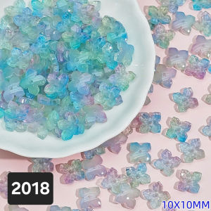 (combo 10 cái)Hoa thủy tinh cánh nhọn 10mm loang màu Nguyên liệu làm trang sức cổ trang Nguyên liệu diy