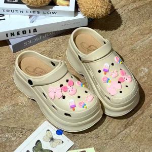 [Free Shipping] 2025 Cute Closed-Toe Non-Slip EVA High-Heel 8.0 Clogs For Women New Summer Platform Thick-Soled Beach Shoes
