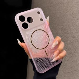 Ultra Thin Hard PC Breathable Heat Dissipation Cover For iPhone 17 16 15 14 13 Pro Max Frosted Translucent Summer Cooling Case