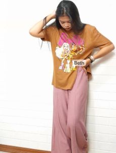 Elizabethgrosir1 Slit Oversize Tee Grosir 37 spandek rayon import 1987 GW Kaos Distro Murah Wanita